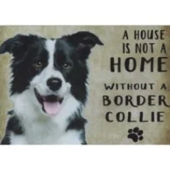 A home Border Collie - metalen bord