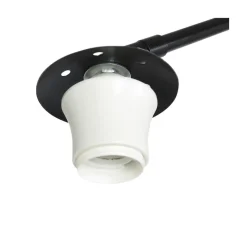 Ariana 1-lichts Vloerlamp Zwart met Wit Chintz kap
