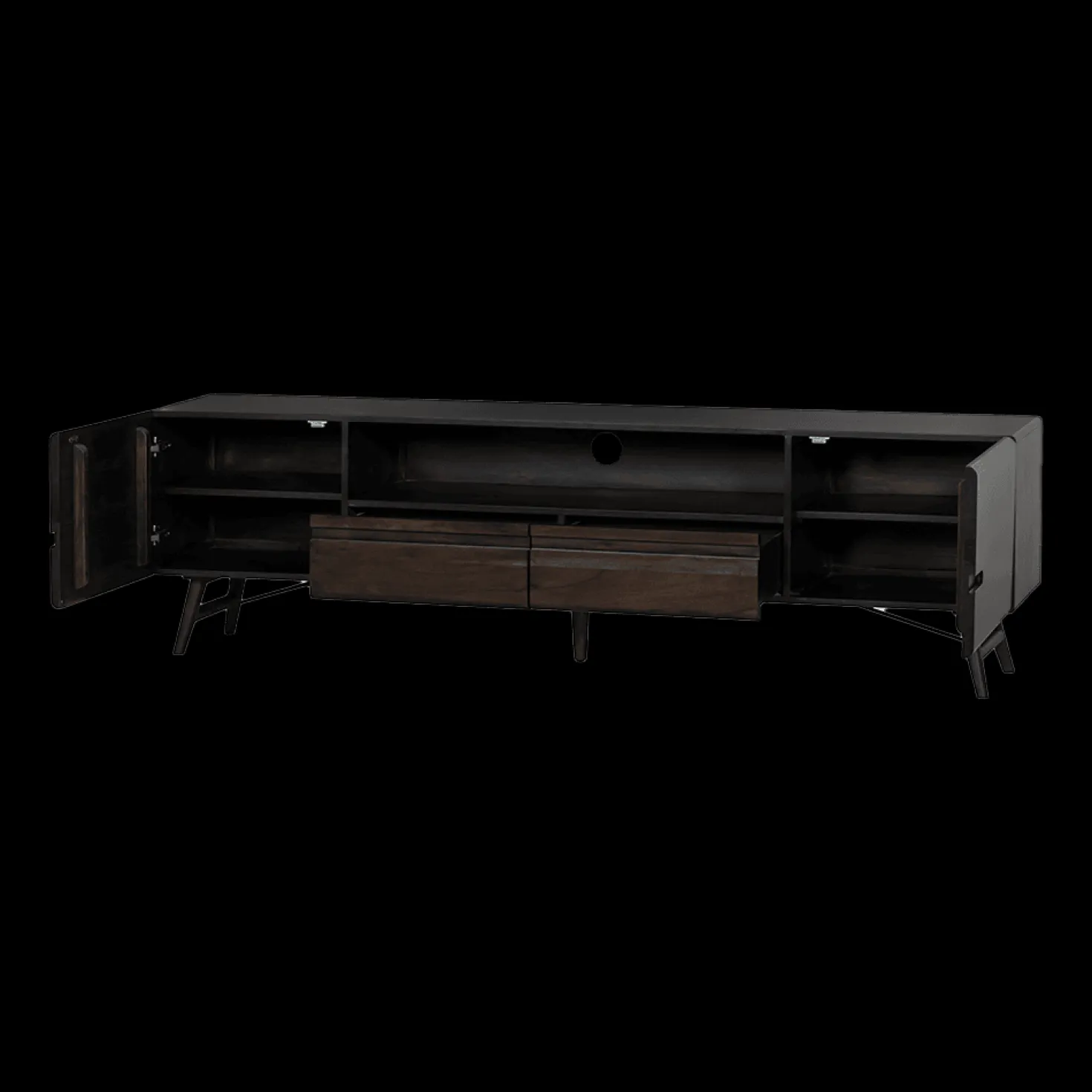 Aura Tv meubel espresso Acaciahout 210 cm