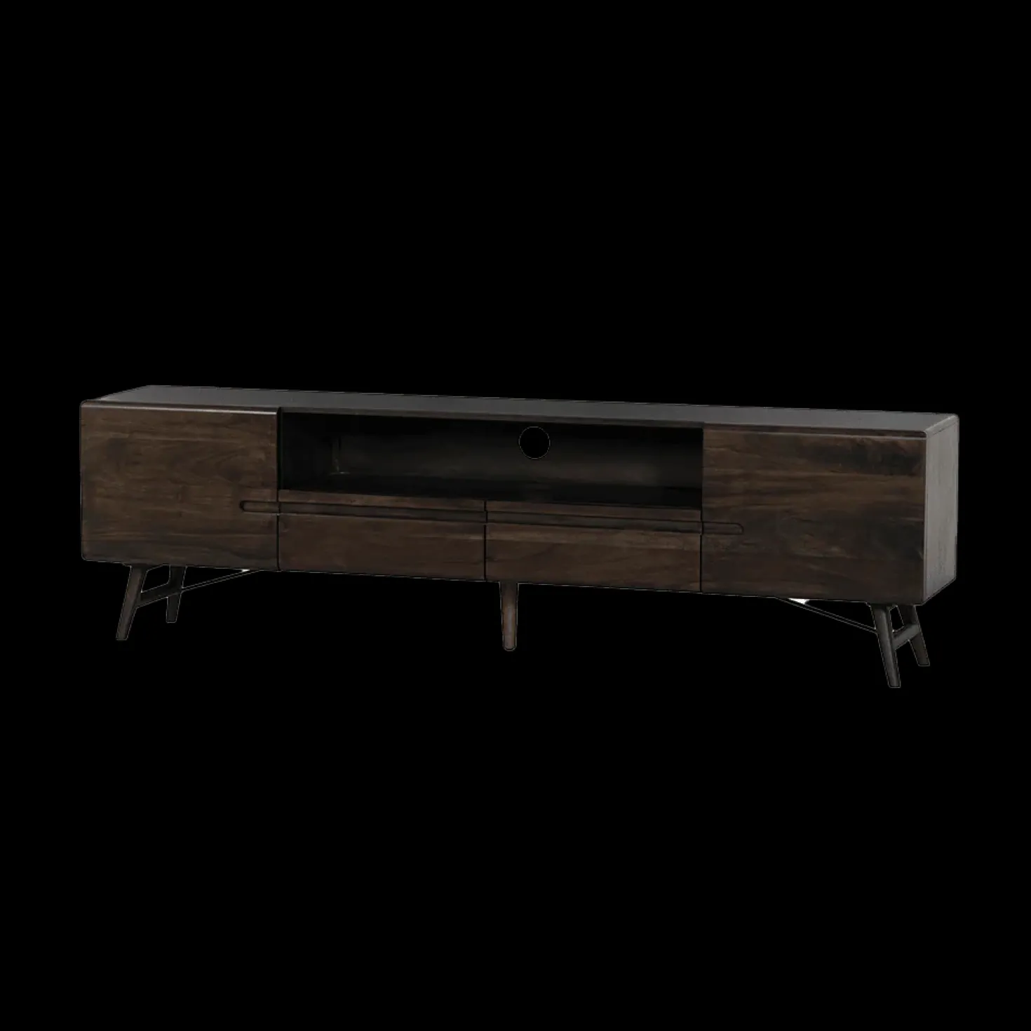 Aura Tv meubel espresso Acaciahout 210 cm