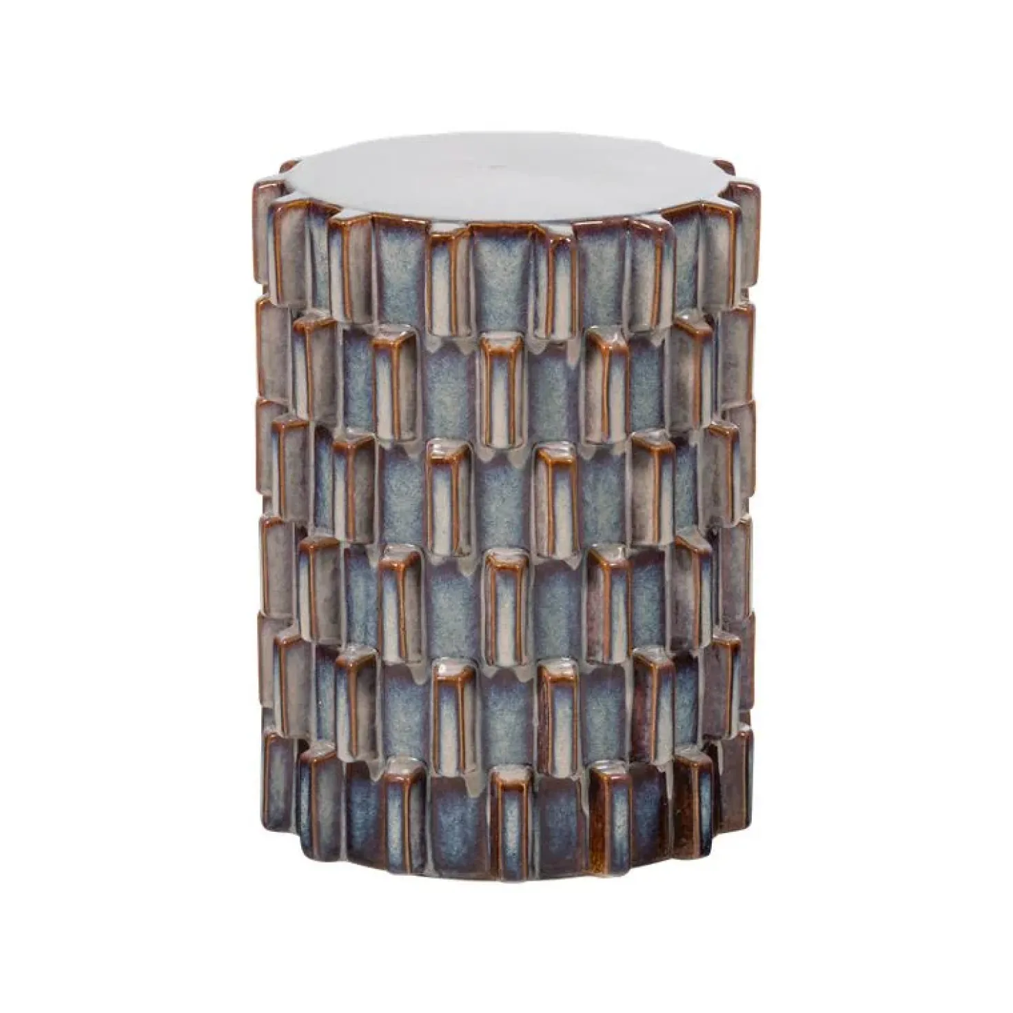 Axu Bijzettafel Keramiek rond Grijsblauw 35cm