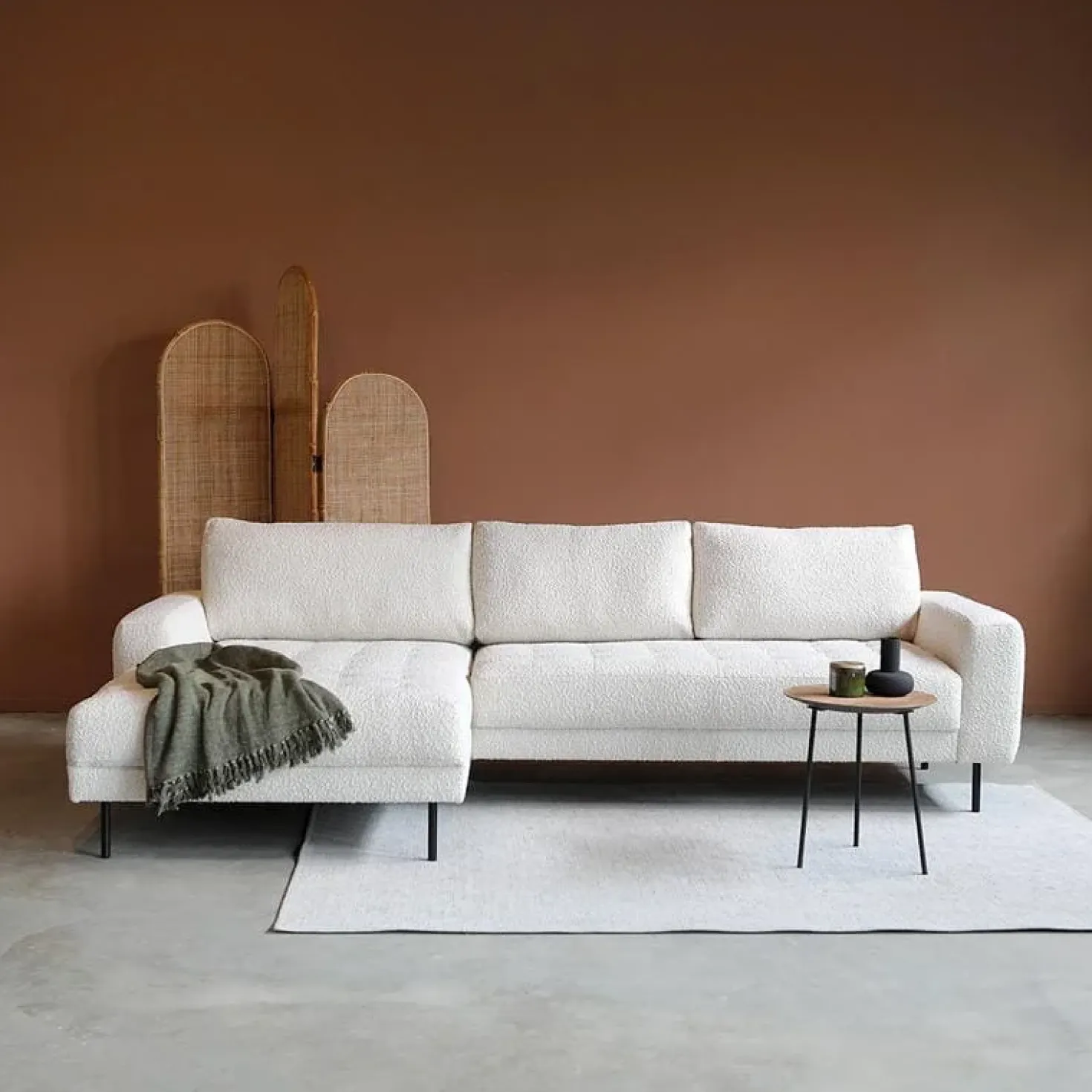 Bank Oreo Chaise longue links bouclé wit