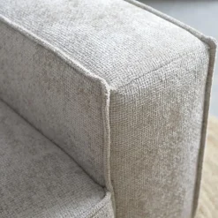 Bank River met ottoman links- Taupe stof