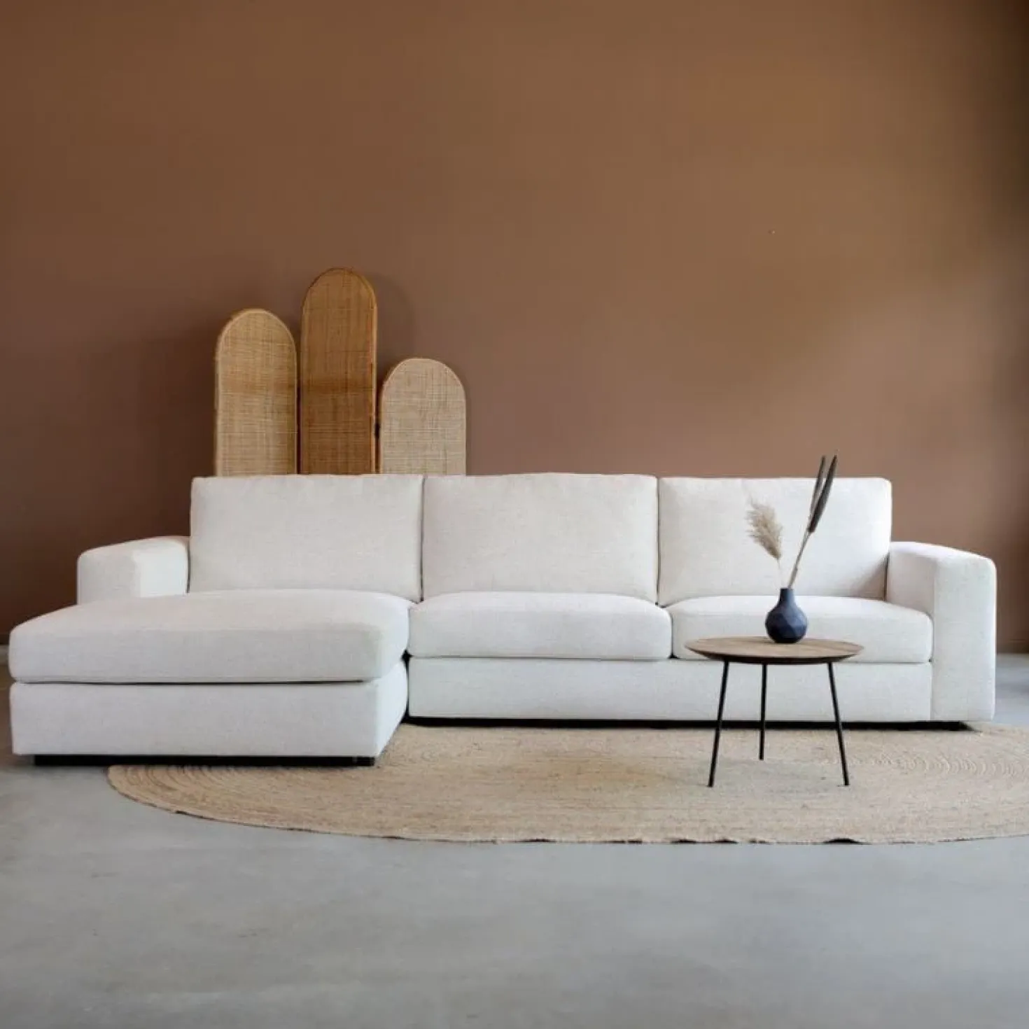 Bank Uno Chaise longue links Modesto wit