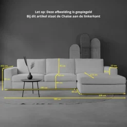 Bank Uno Chaise longue links Modesto wit
