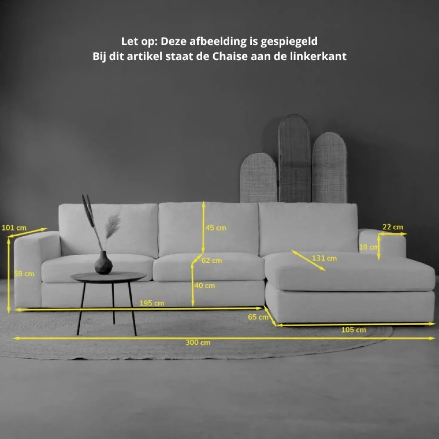 Bank Uno Chaise longue links Modesto wit