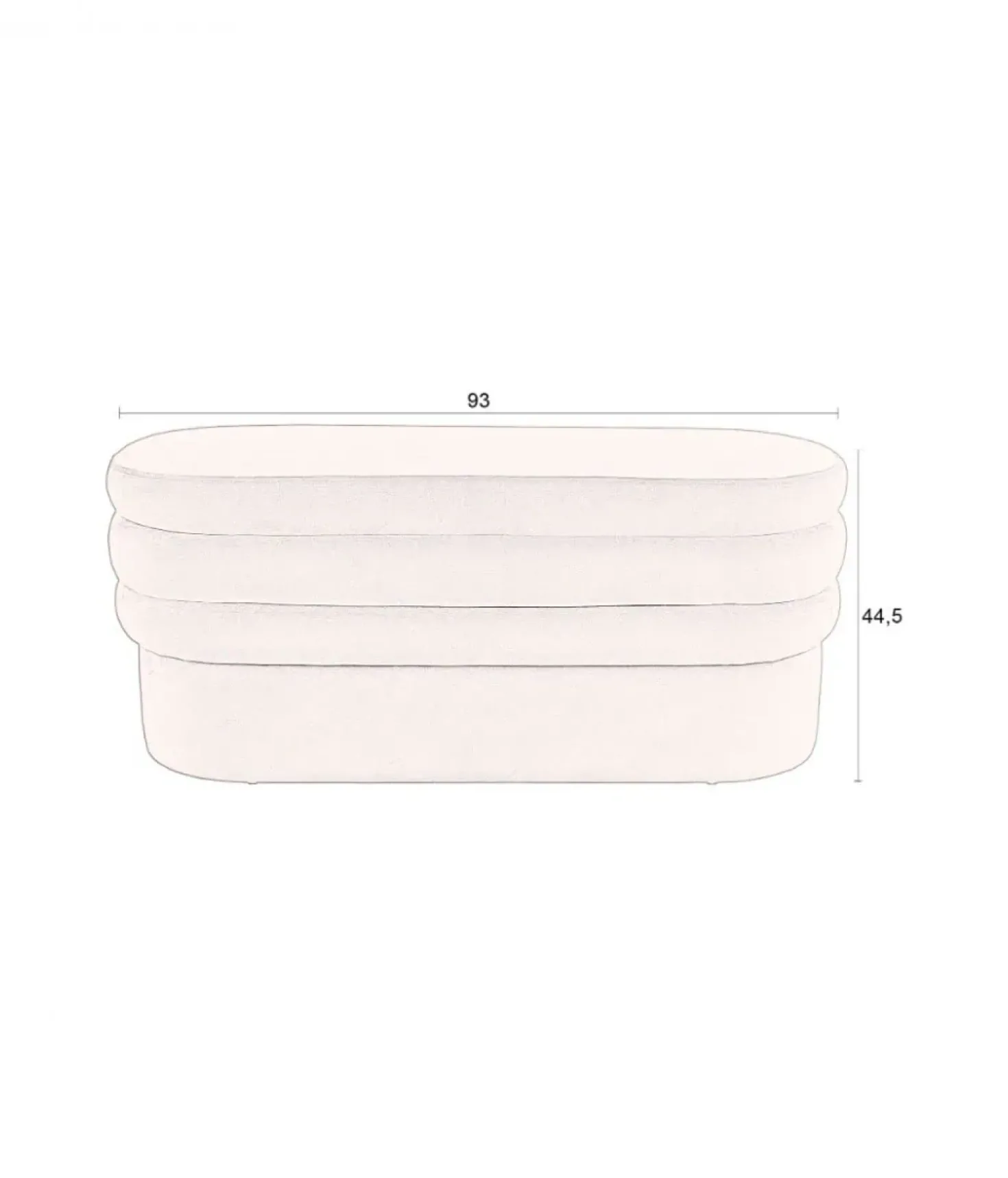 Bankje Aditi velvet Bruin 93cm