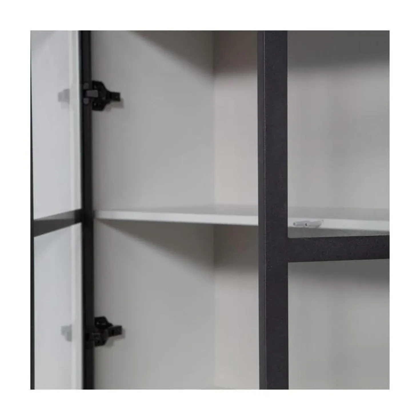 Basic Vitrinekast 4-deurs grenen grijs 101cm