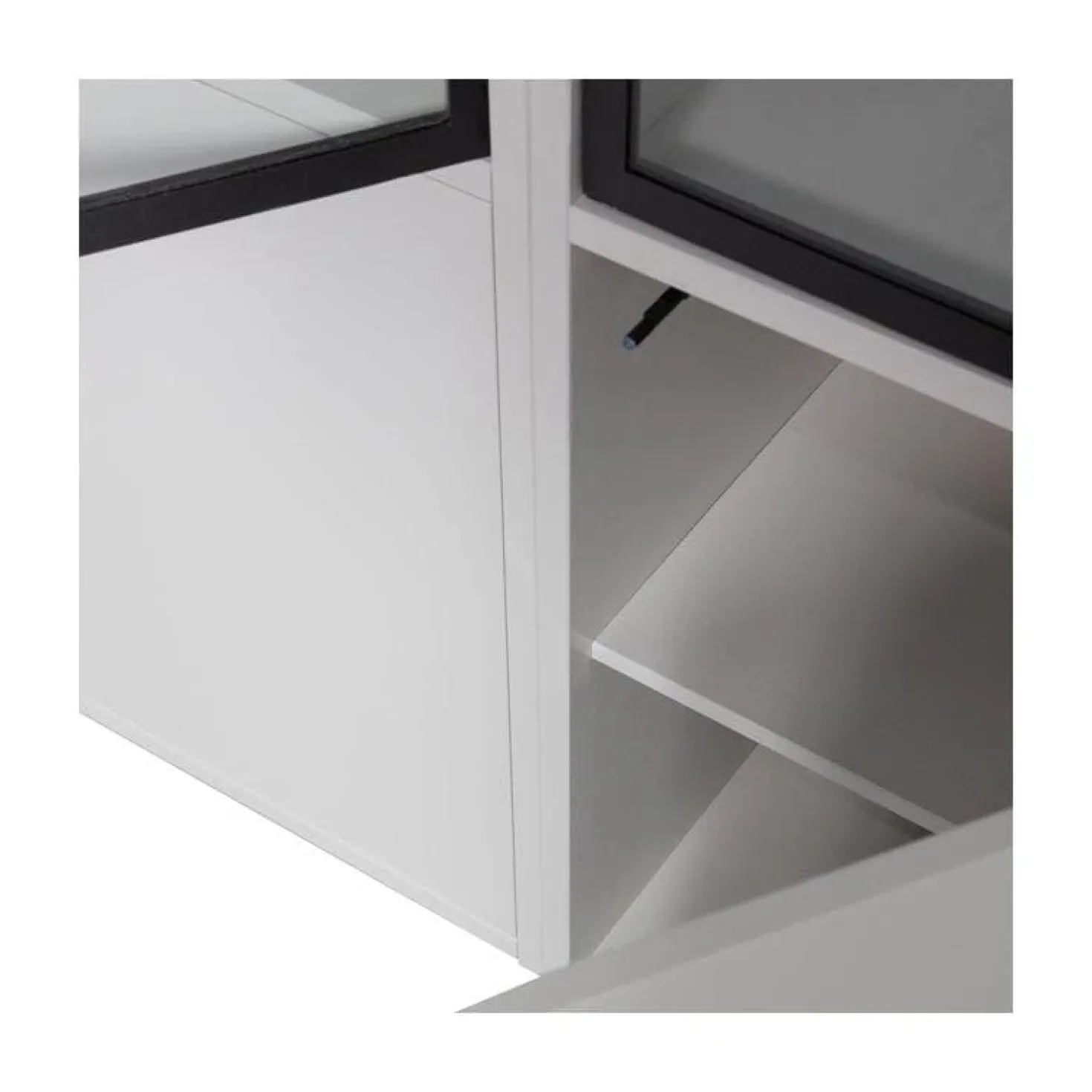 Basic Vitrinekast 4-deurs grenen grijs 101cm