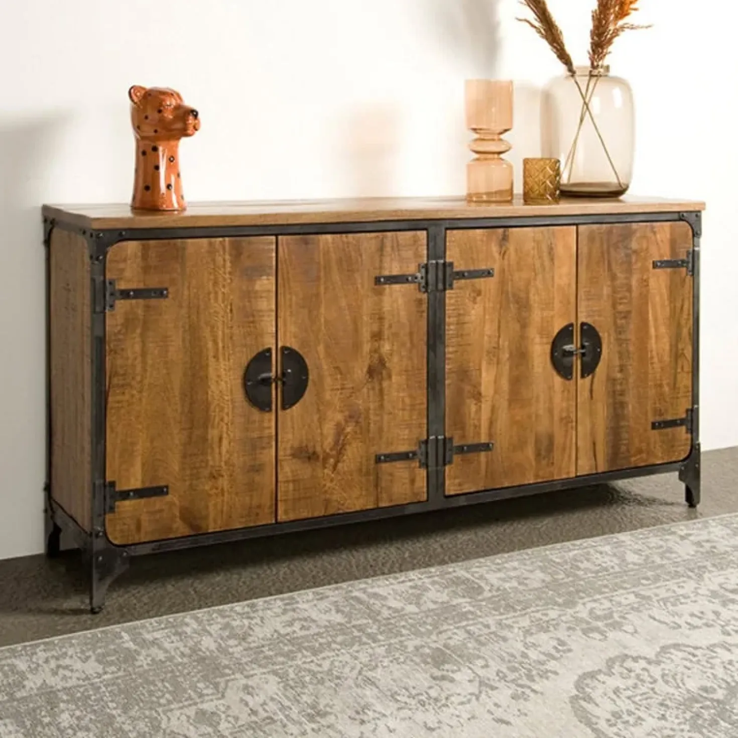 Basto Dressoir 4 drs mango naturel matt 180cm