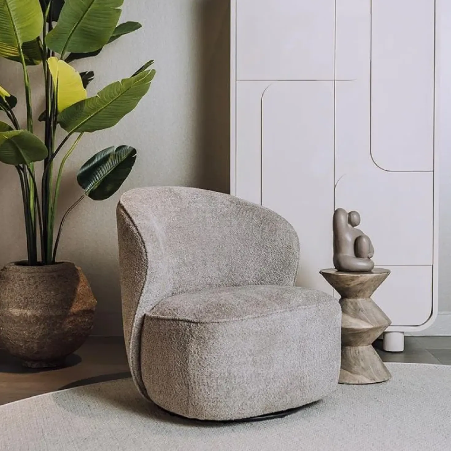 Belvi Fauteuil Beige draaibaar