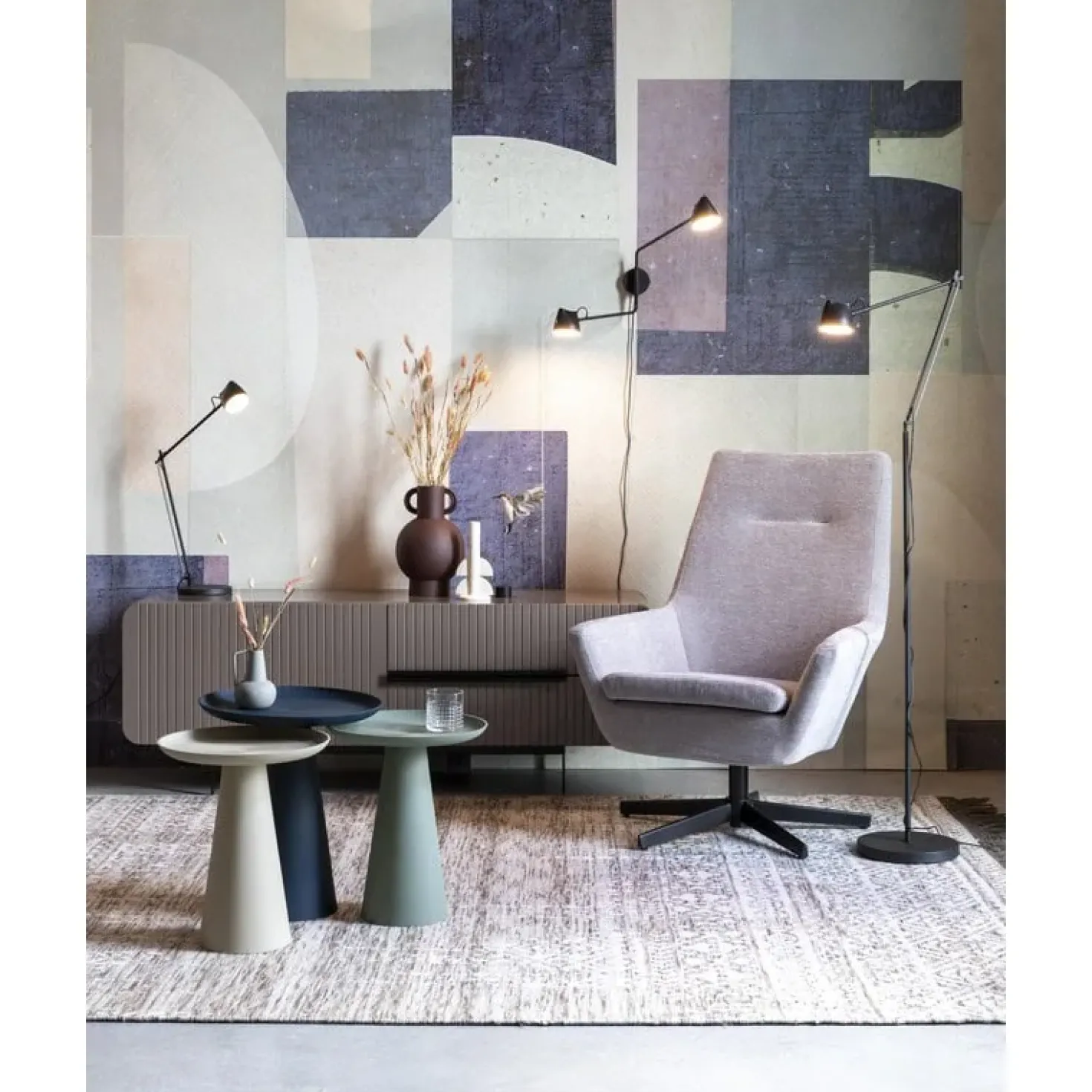 Bijzettafel Ringar Groot Blauw 39cm