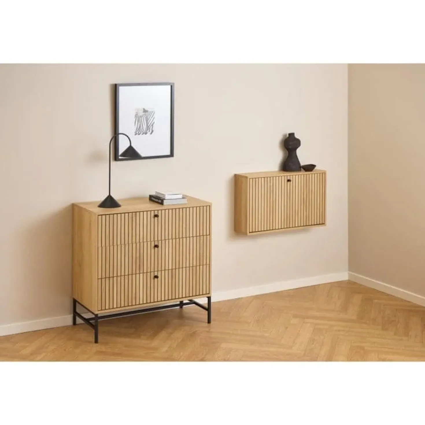 Calmera Ladekast Naturel 3 lade 80cm