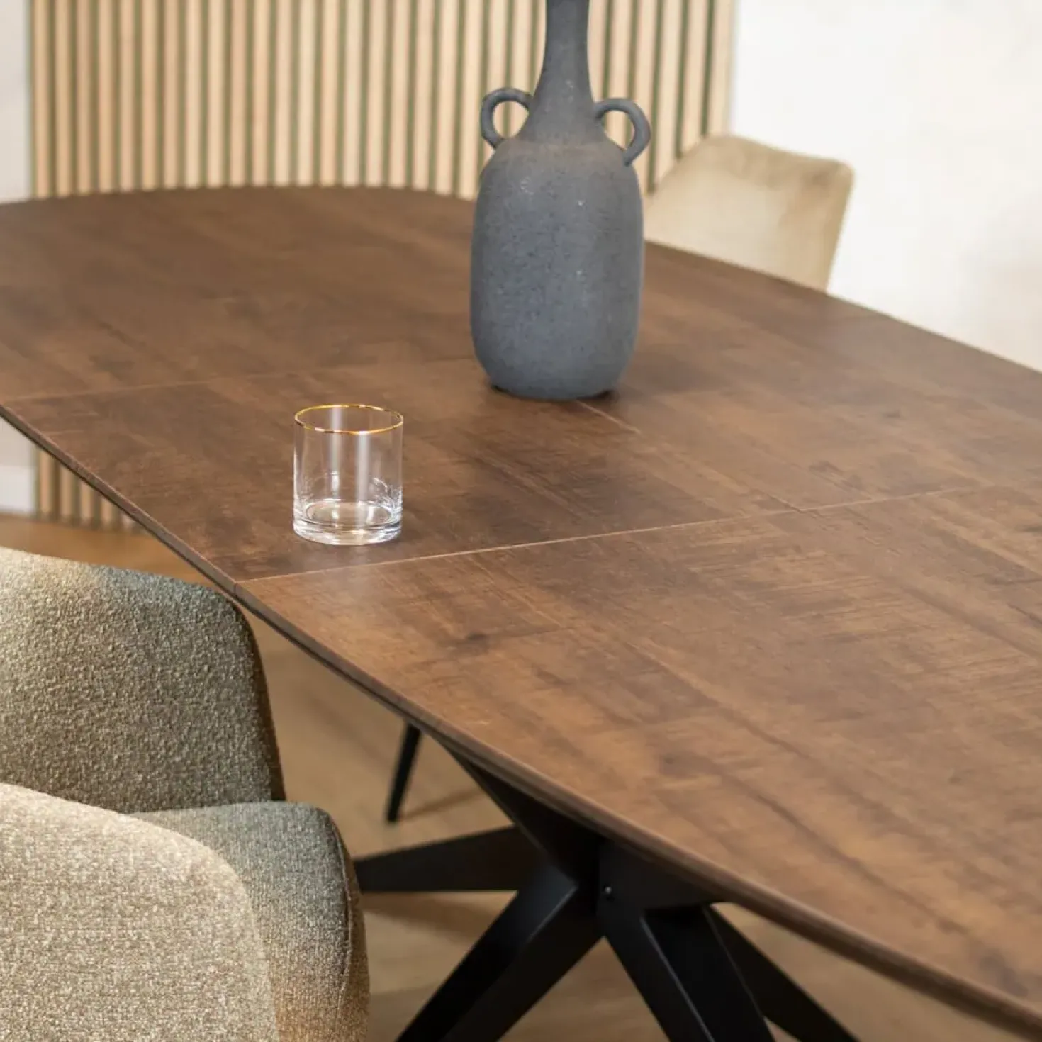 Calvenza uitschuifbare Eettafel Deens ovaal 200/257cm - Zelf samenstellen