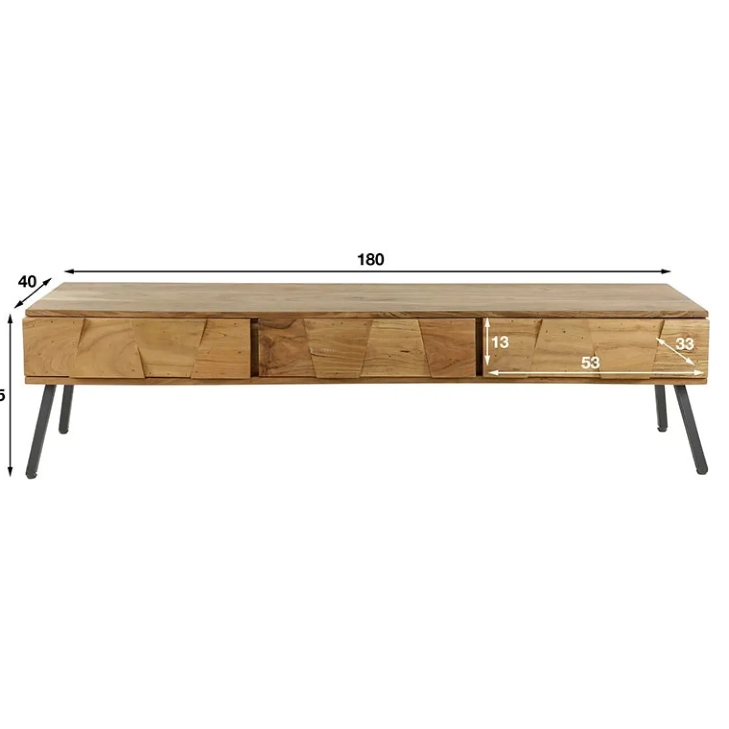 Caressa tv meubel industrieel 180cm