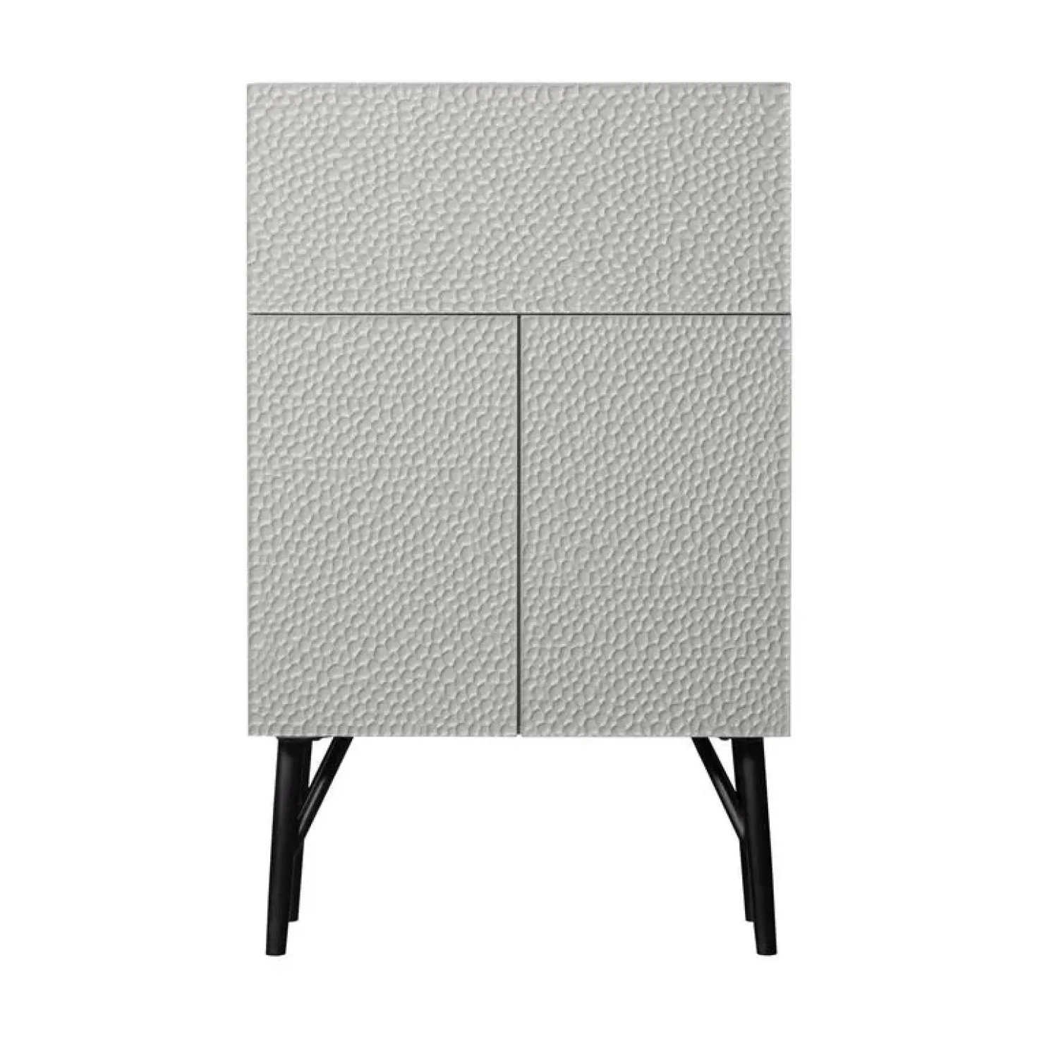 Carved Organic Drankkast mangohout grijs 90cm