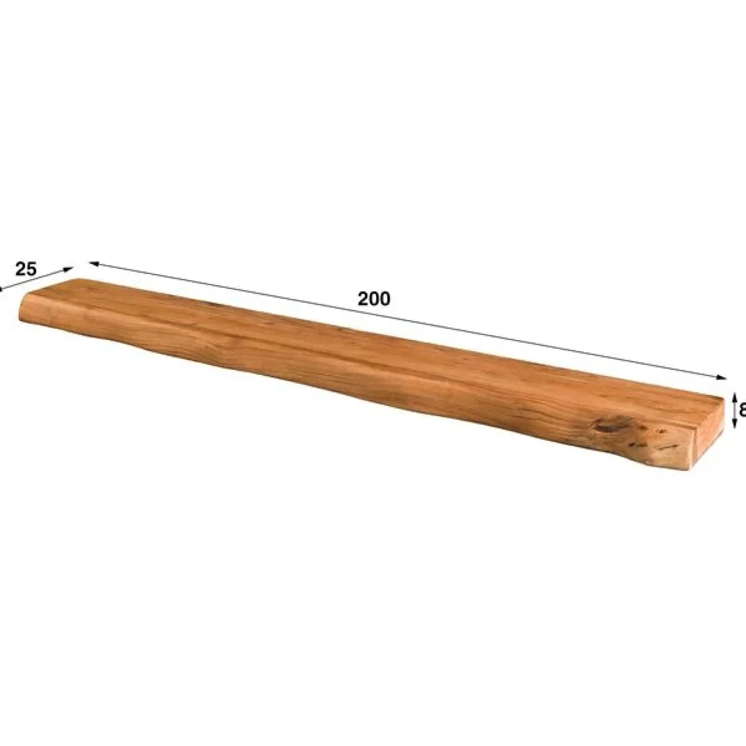 Charles Wandplank/Tv meubel Acaciahout 200cm