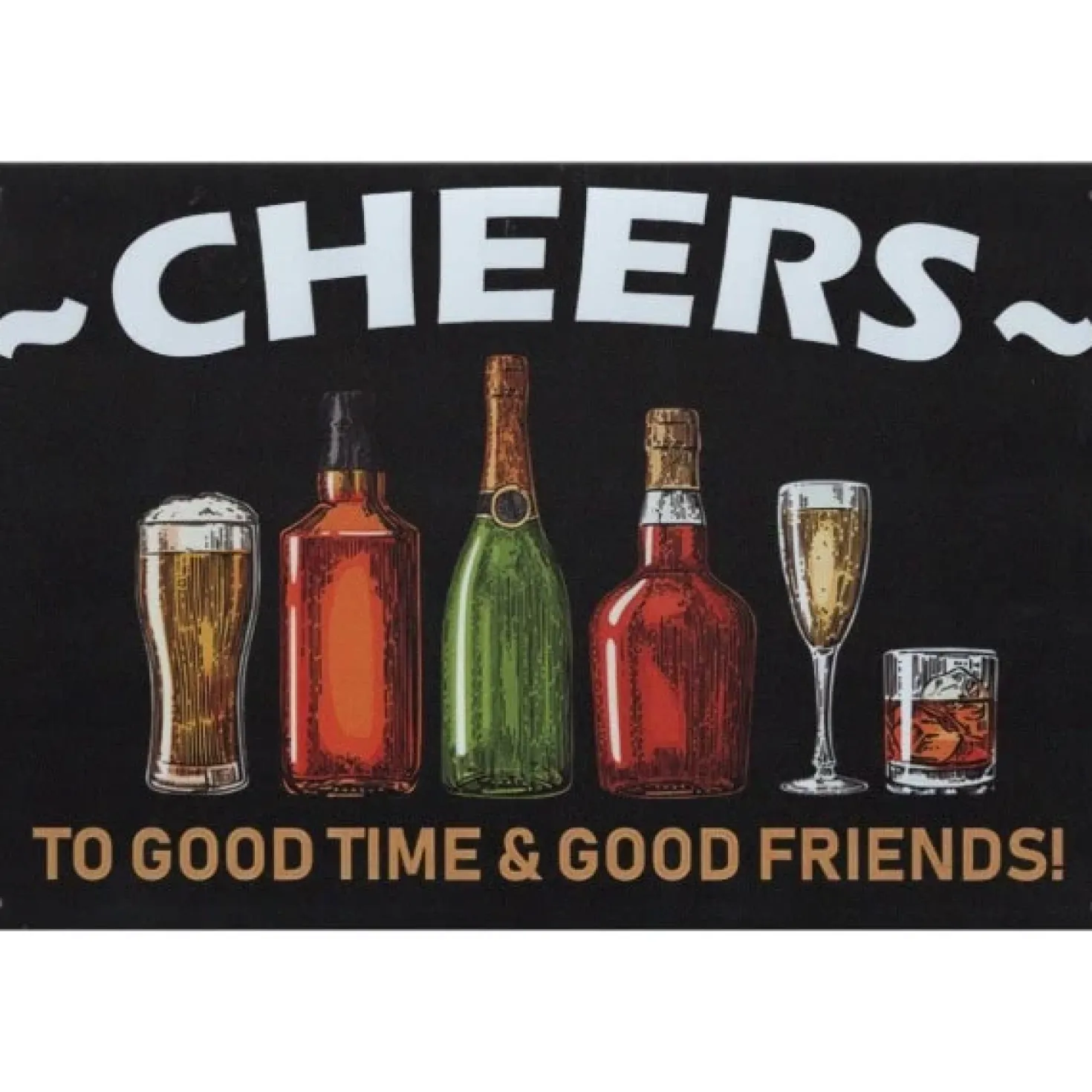 Cheers - metalen bord