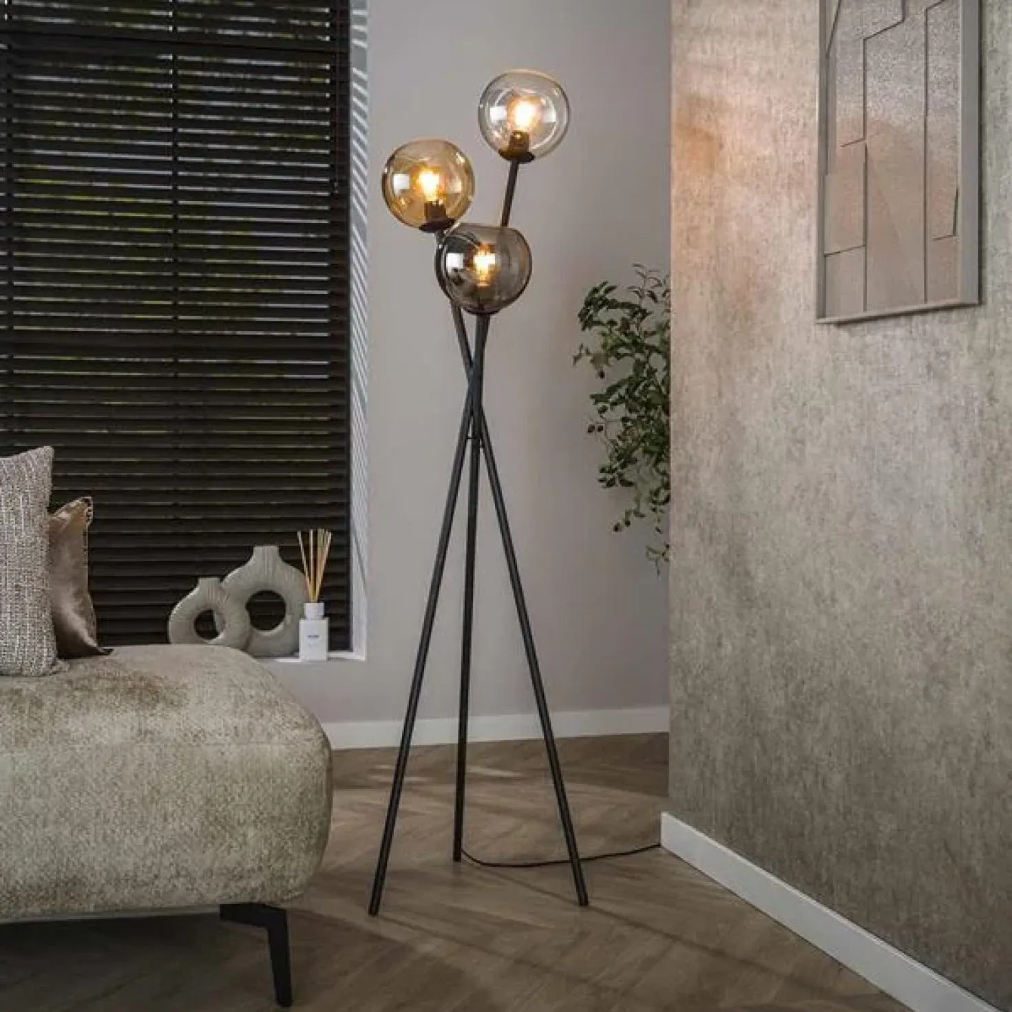 Ciro 3-lichts Vloerlamp Multi kleur
