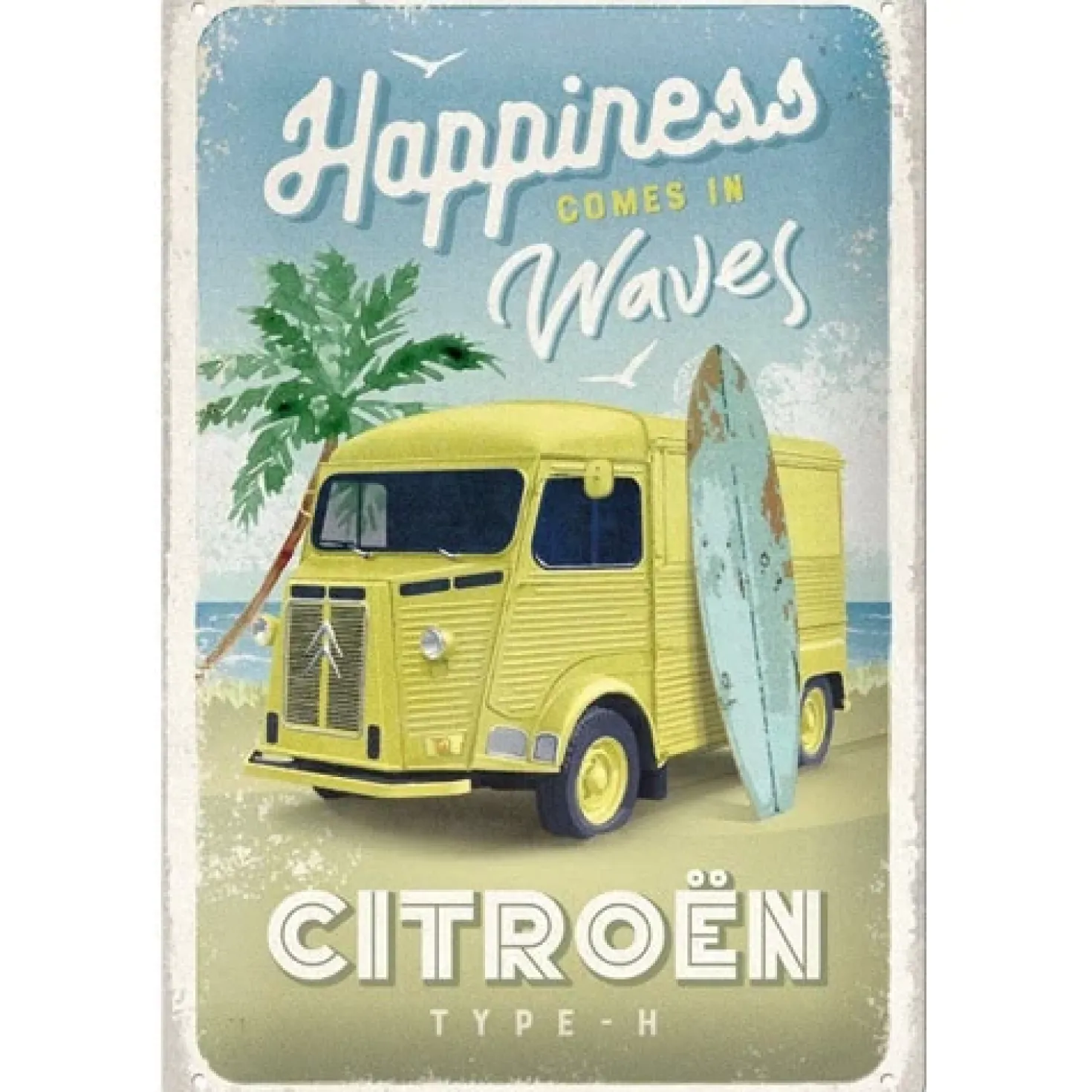 Citroën Type H - Waves - metalen bord