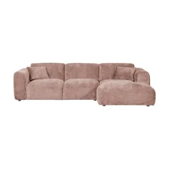 Cloud Chaise longue bank rechts chenille taupe/roze