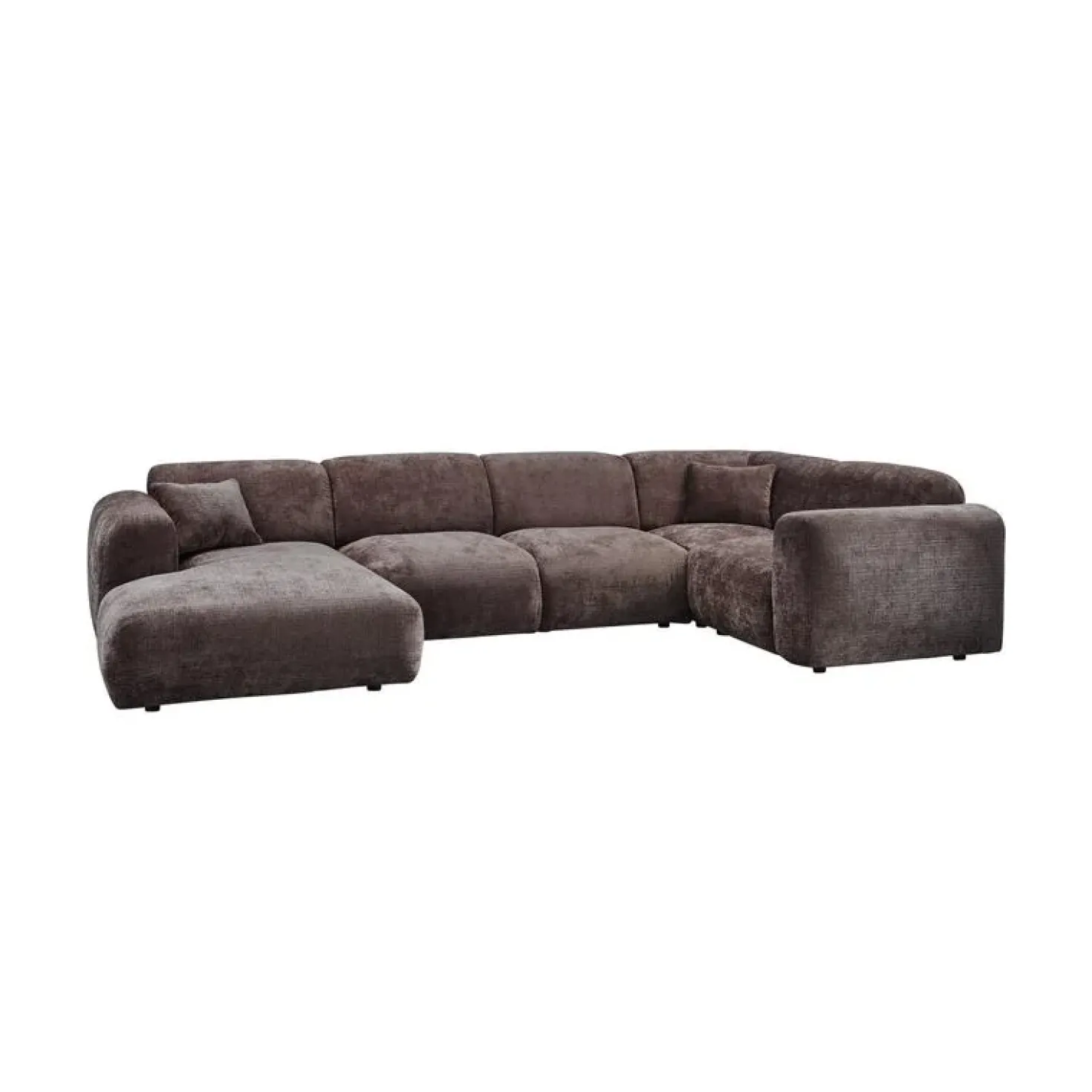 Cloud Hoekbank rechts geweven chenille bruin