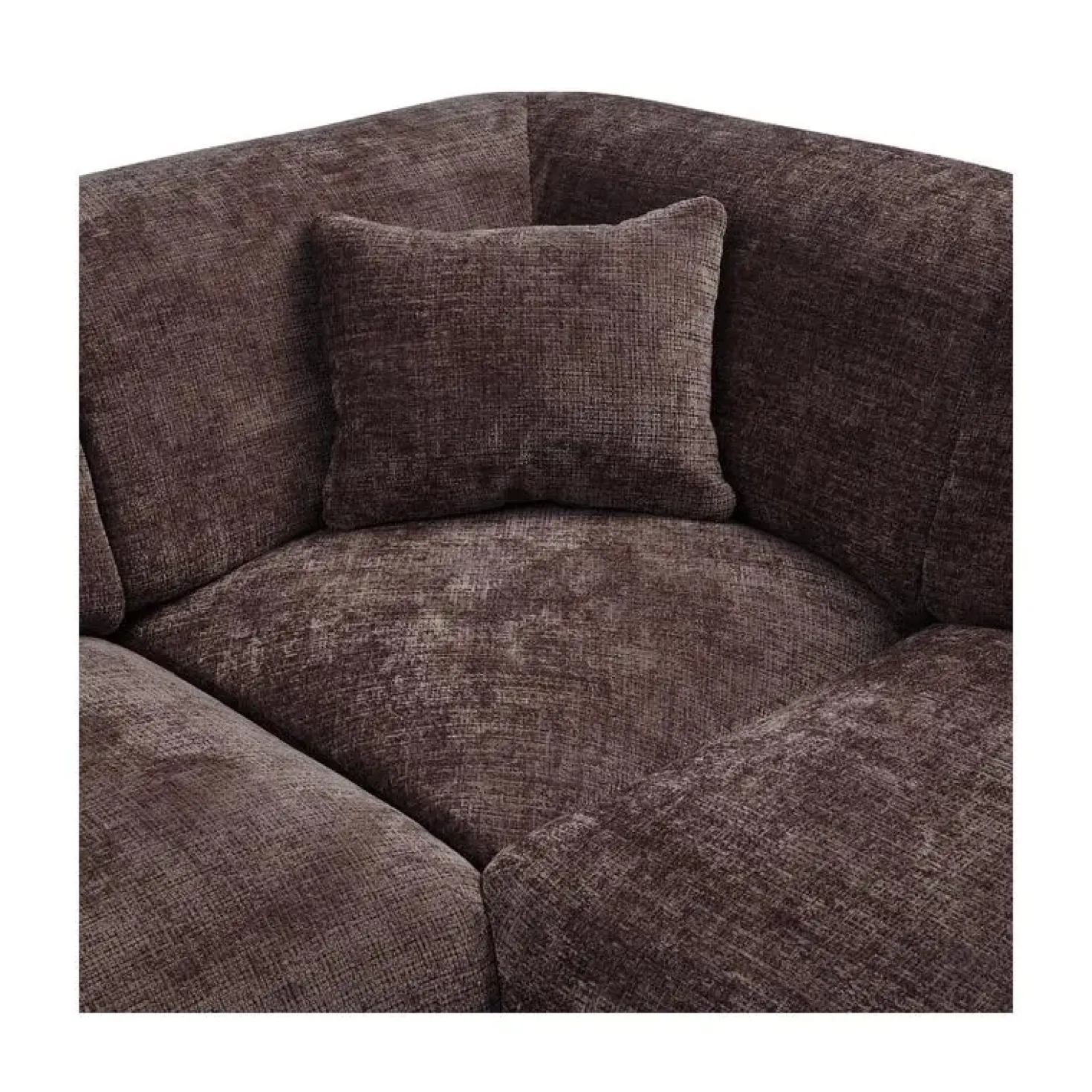 Cloud Hoekbank rechts geweven chenille bruin