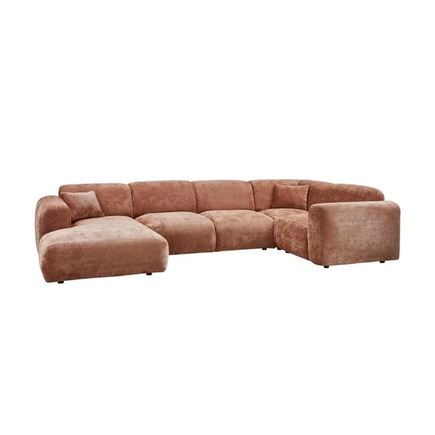 Cloud Hoekbank rechts geweven chenille terracotta