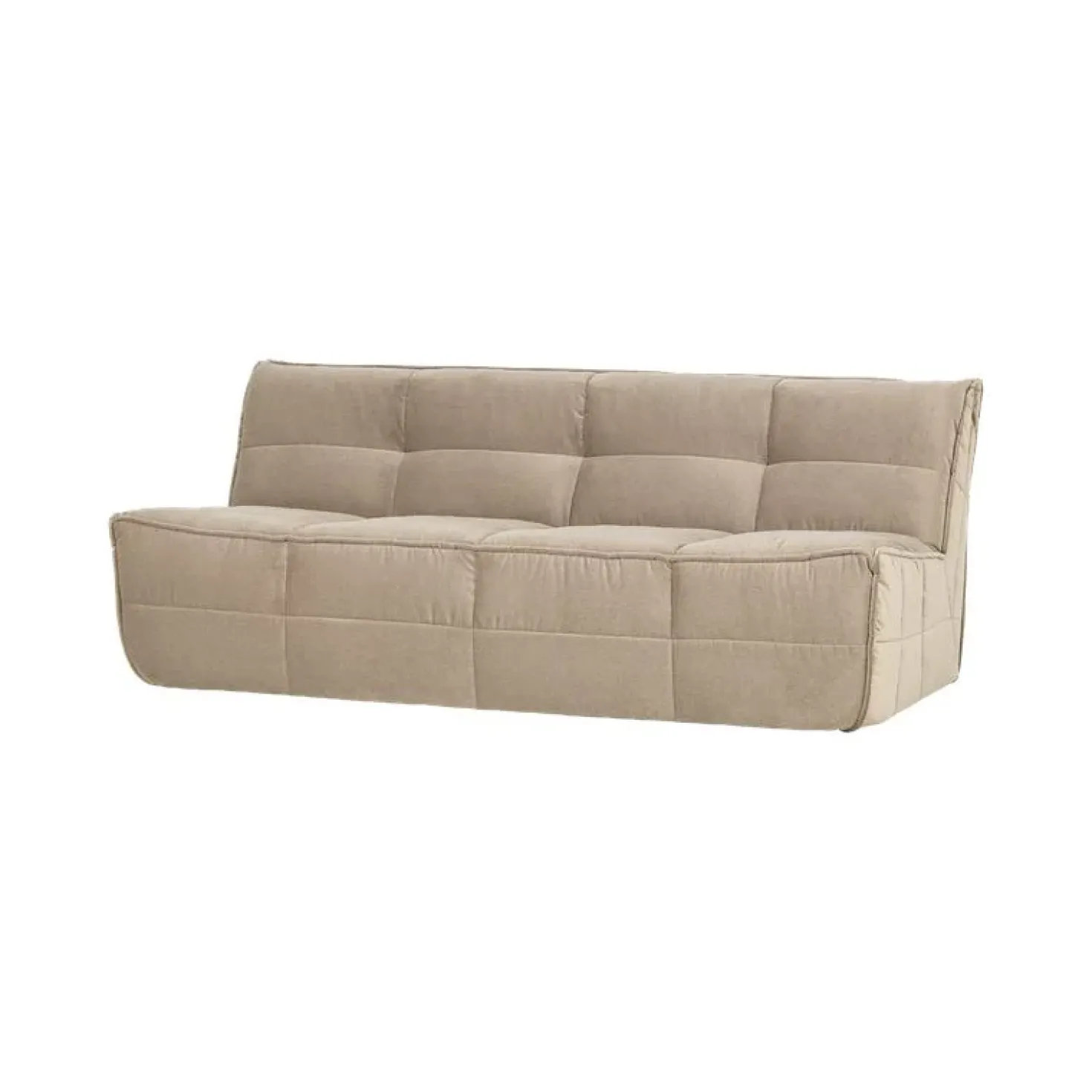 Cluster Bank 3-zits Velvet Zacht beige