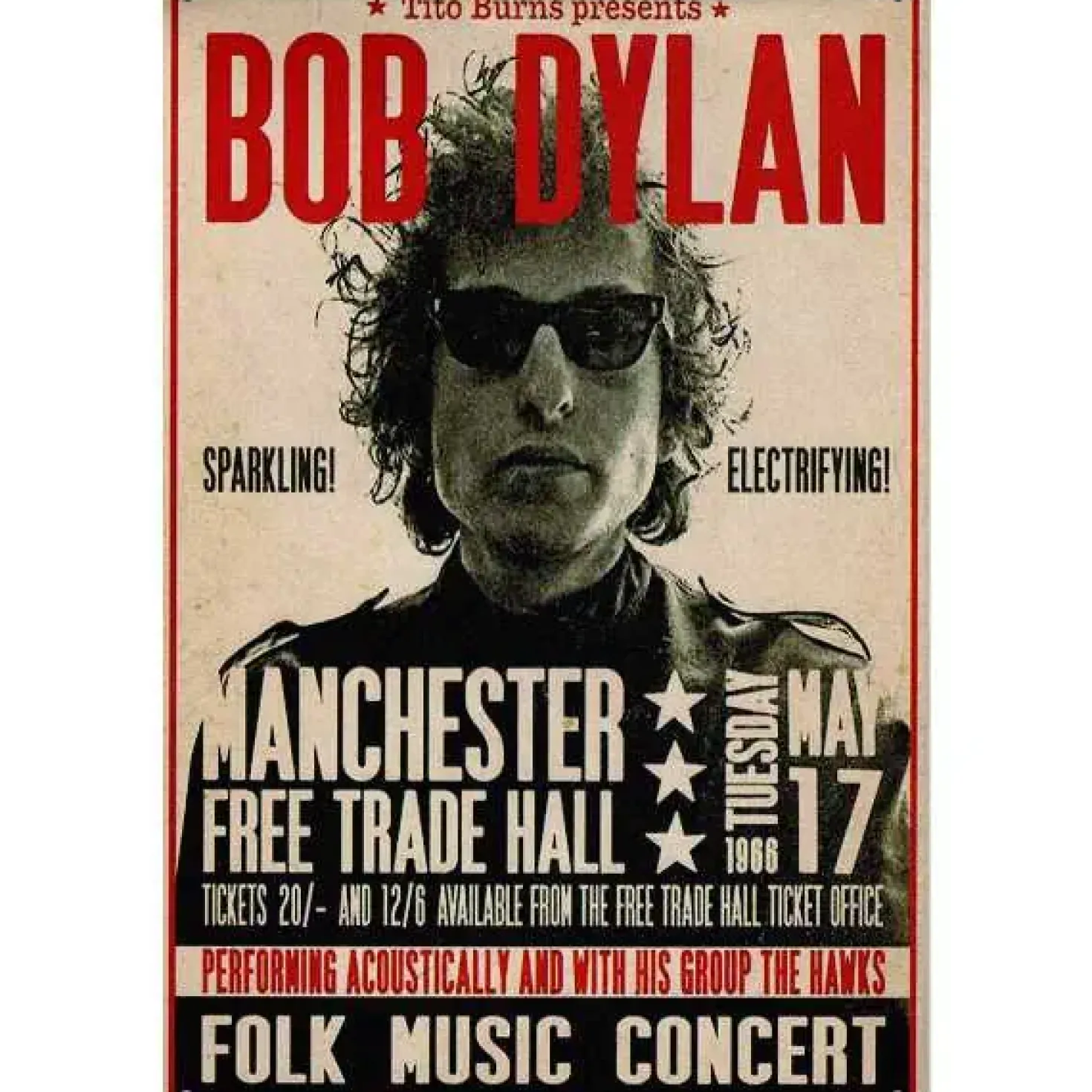 Concertbord Bob Dylan - metalen bord