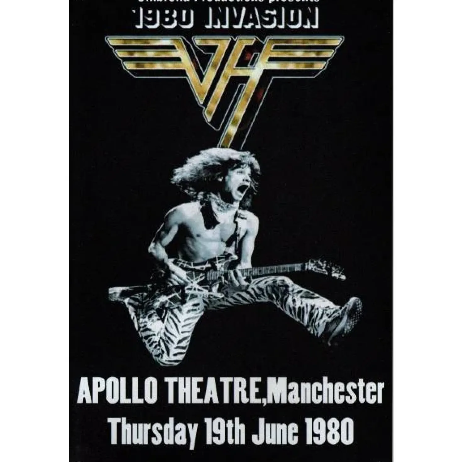 Concertbord Van Halen 1980 - metalen bord