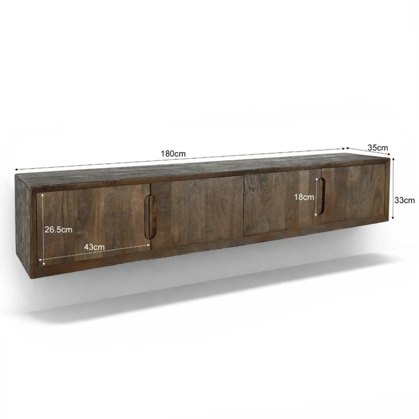 Cortez Zwevend Tv meubel walnoot 180cm