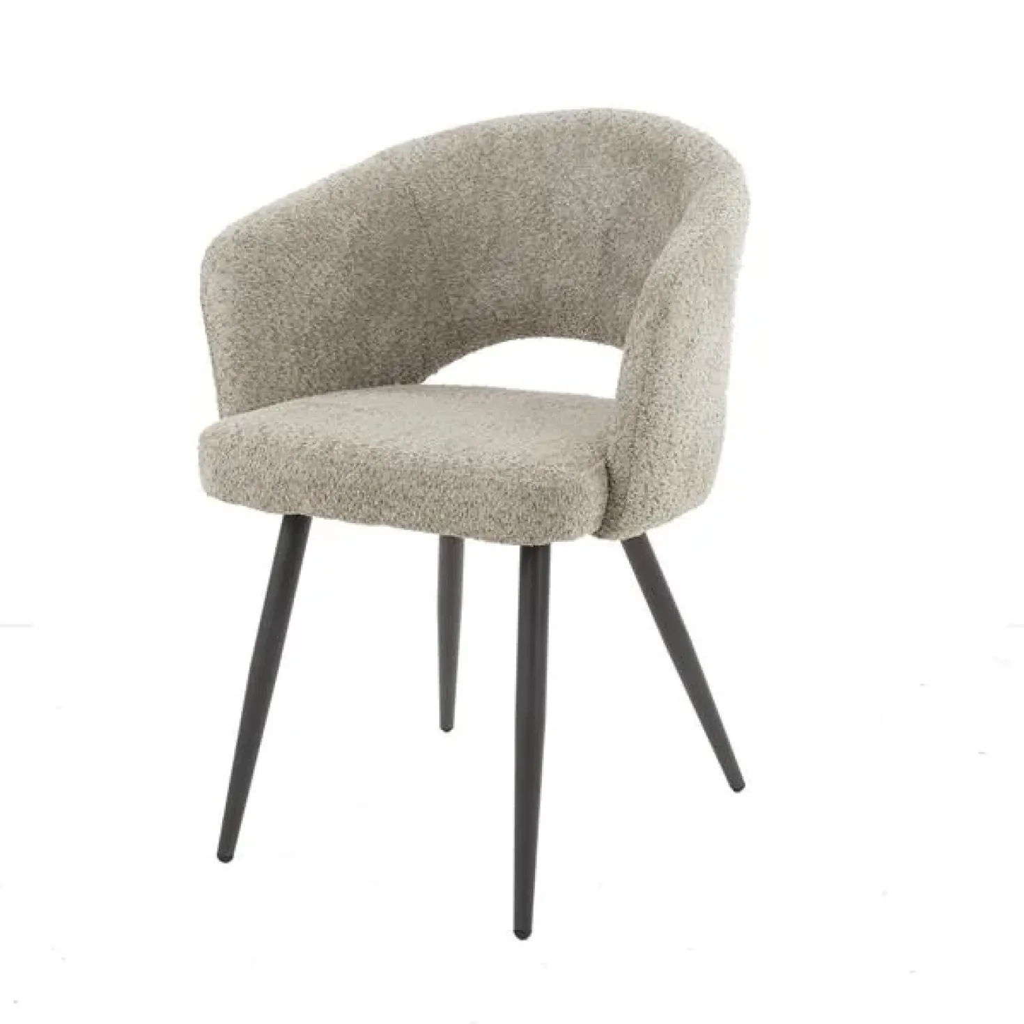 Cozy Eetkamerstoel Boucle zand
