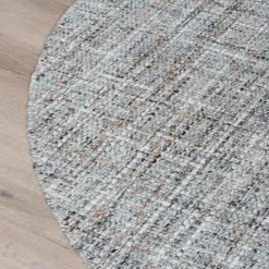 Cross vloerkleed Grijs/Beige Rond 200x200cm
