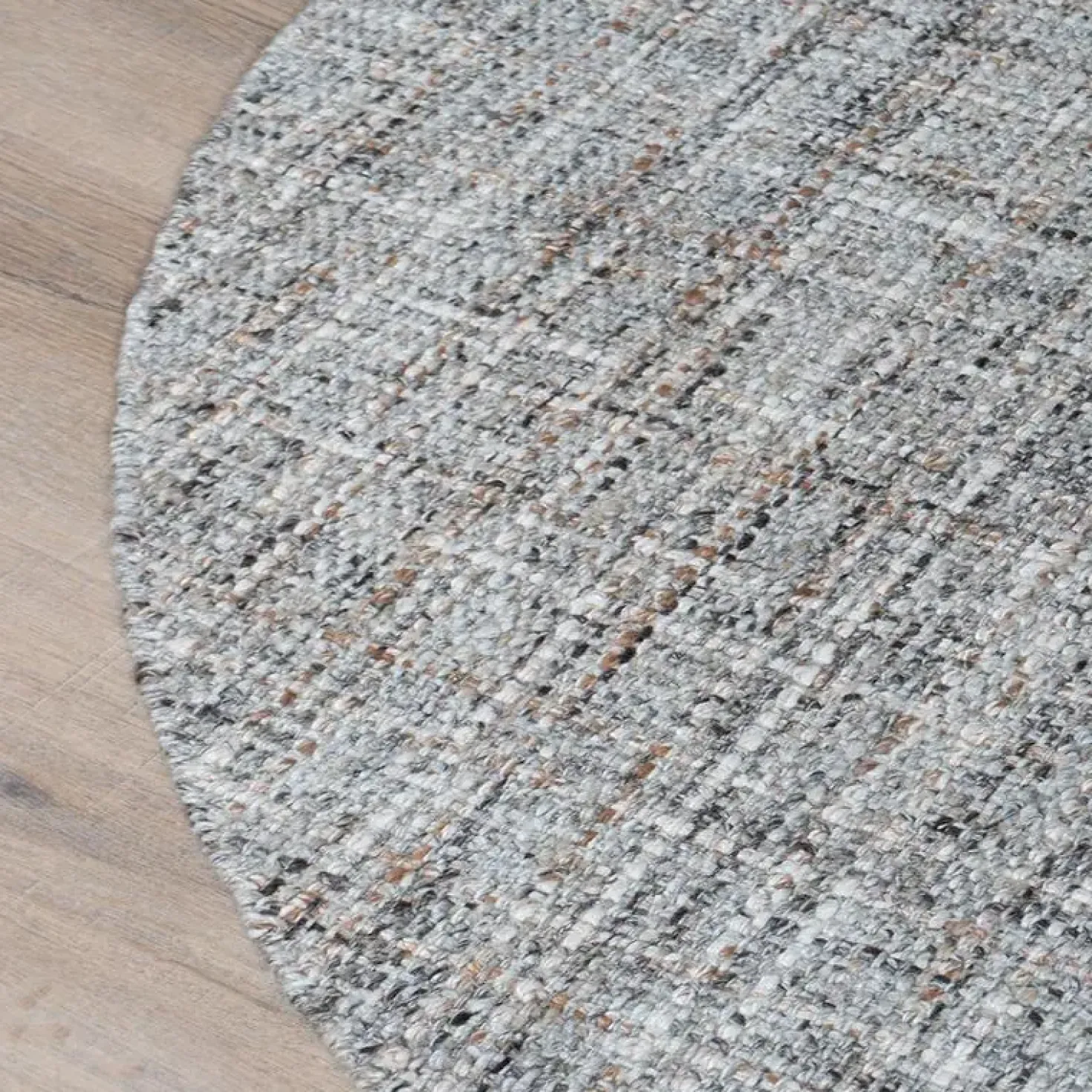 Cross vloerkleed Grijs/Beige Rond 200x200cm