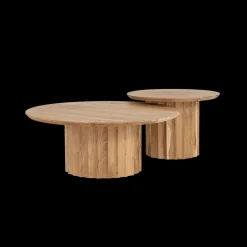 Crotone Salontafel set van 2 rond Acaciahout
