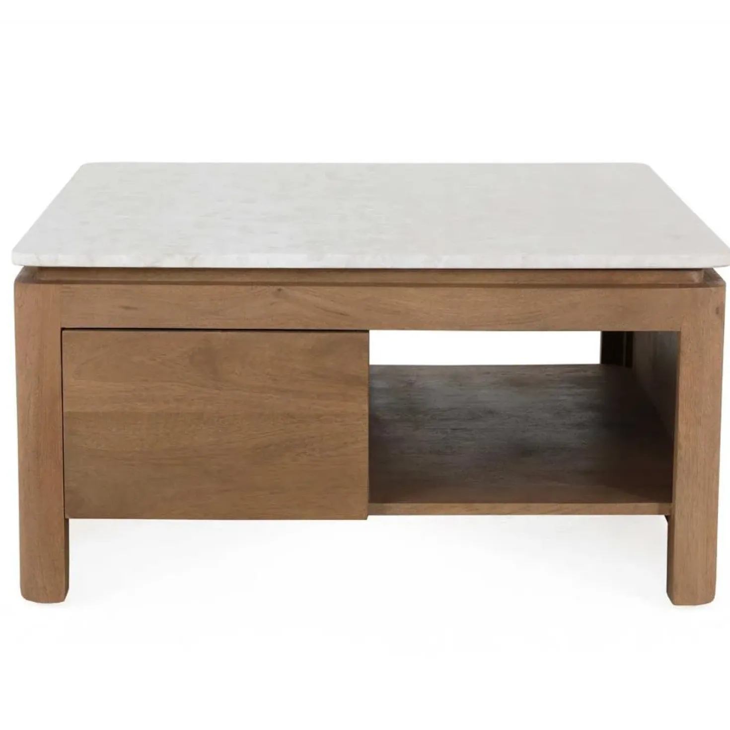 Dallas Salontafel vierkant Naturel Mangohout 80cm