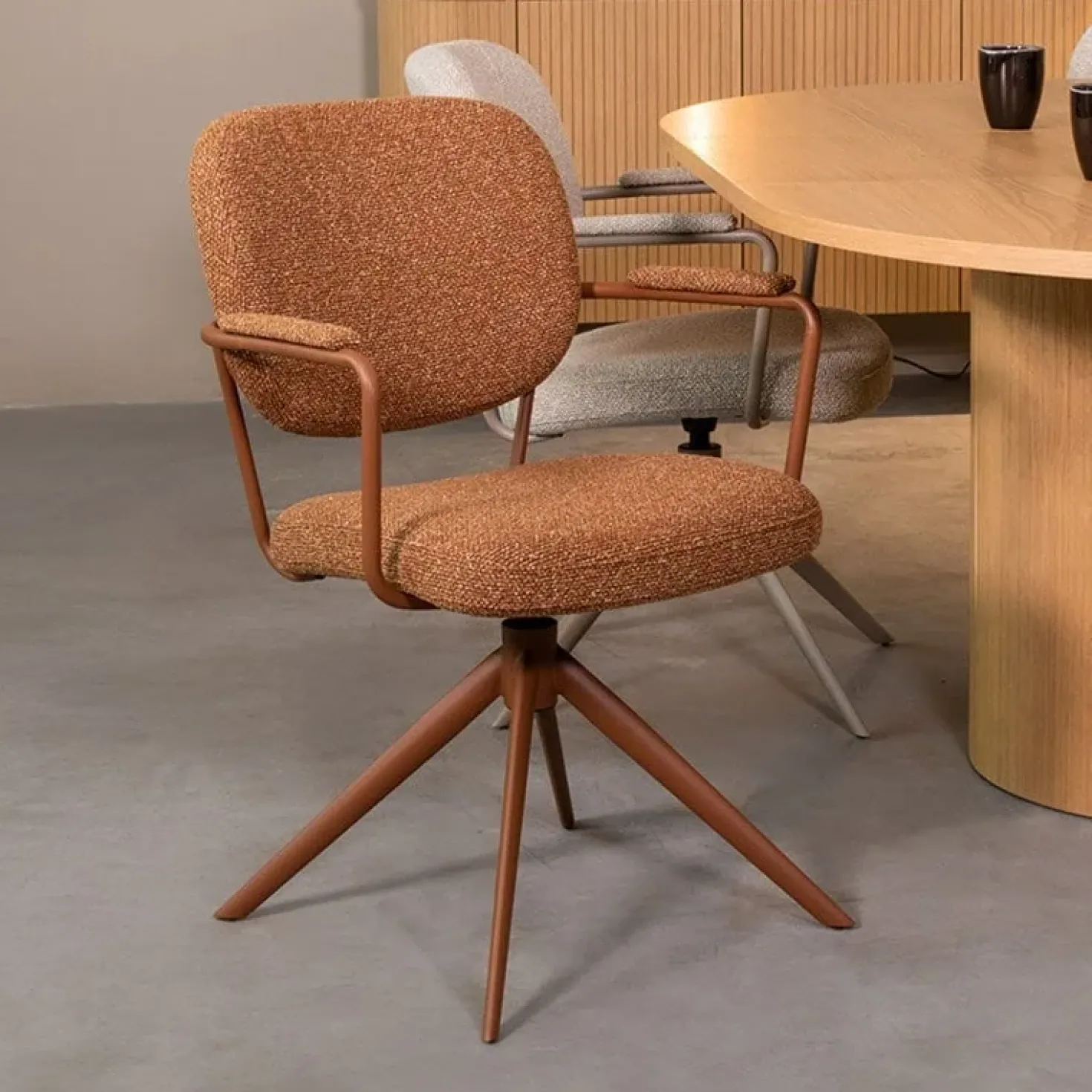 Eetkamerstoel Basel Coral Boucle