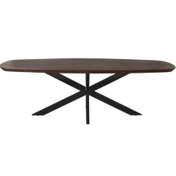 Eettafel Martin Deens ovaal Walnoot Zwarte poot 240cm