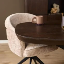 Eettafel Martin Deens ovaal Walnoot Zwarte poot 160cm