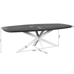 Eettafel Martin deens ovaal Naturel 200cm