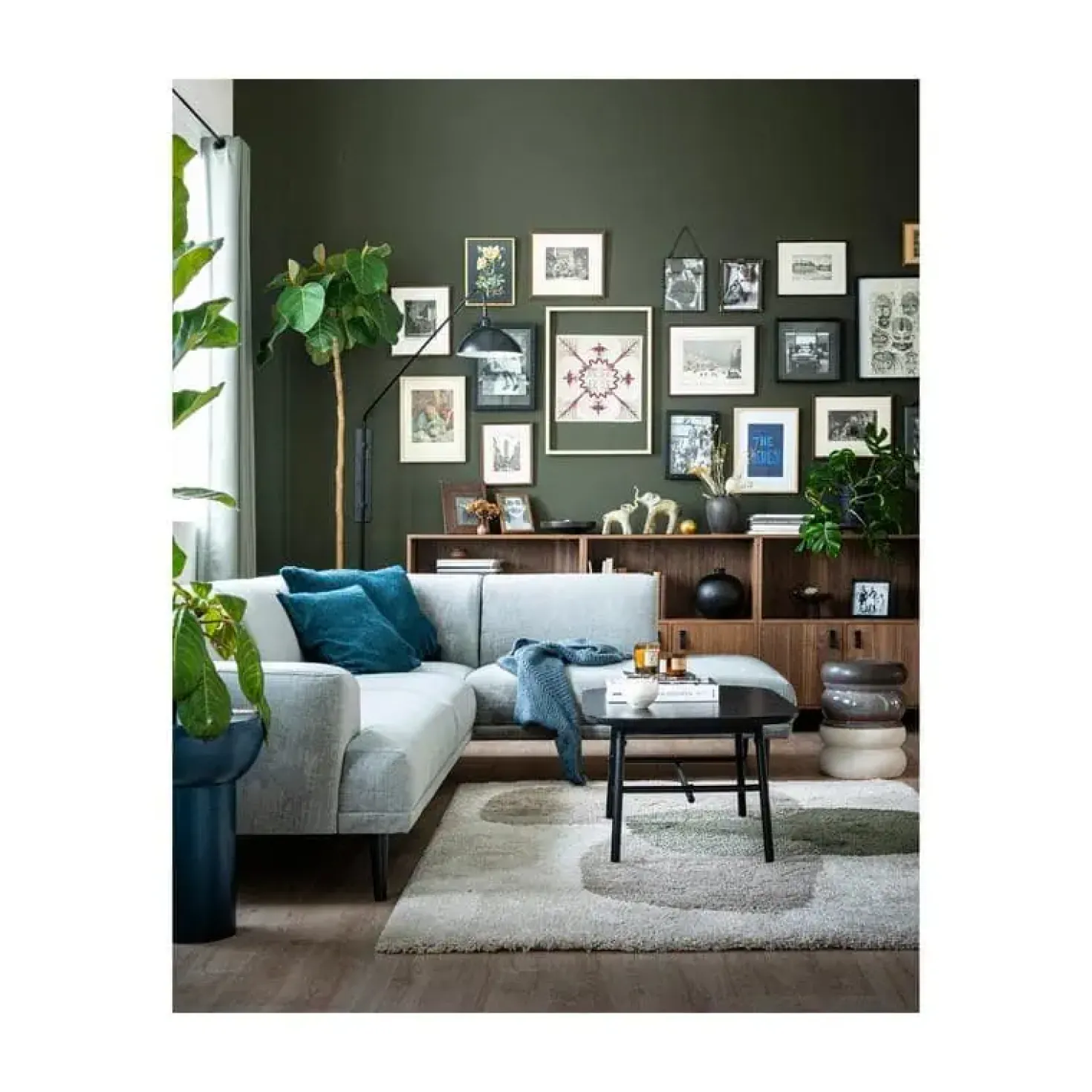 Elegance Salontafel mangohout/metaal zwart 100cm