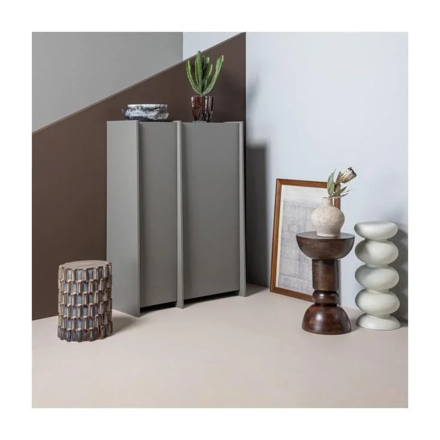 Emel Bijzettafel rond Mangohout Donkerbruin 40cm