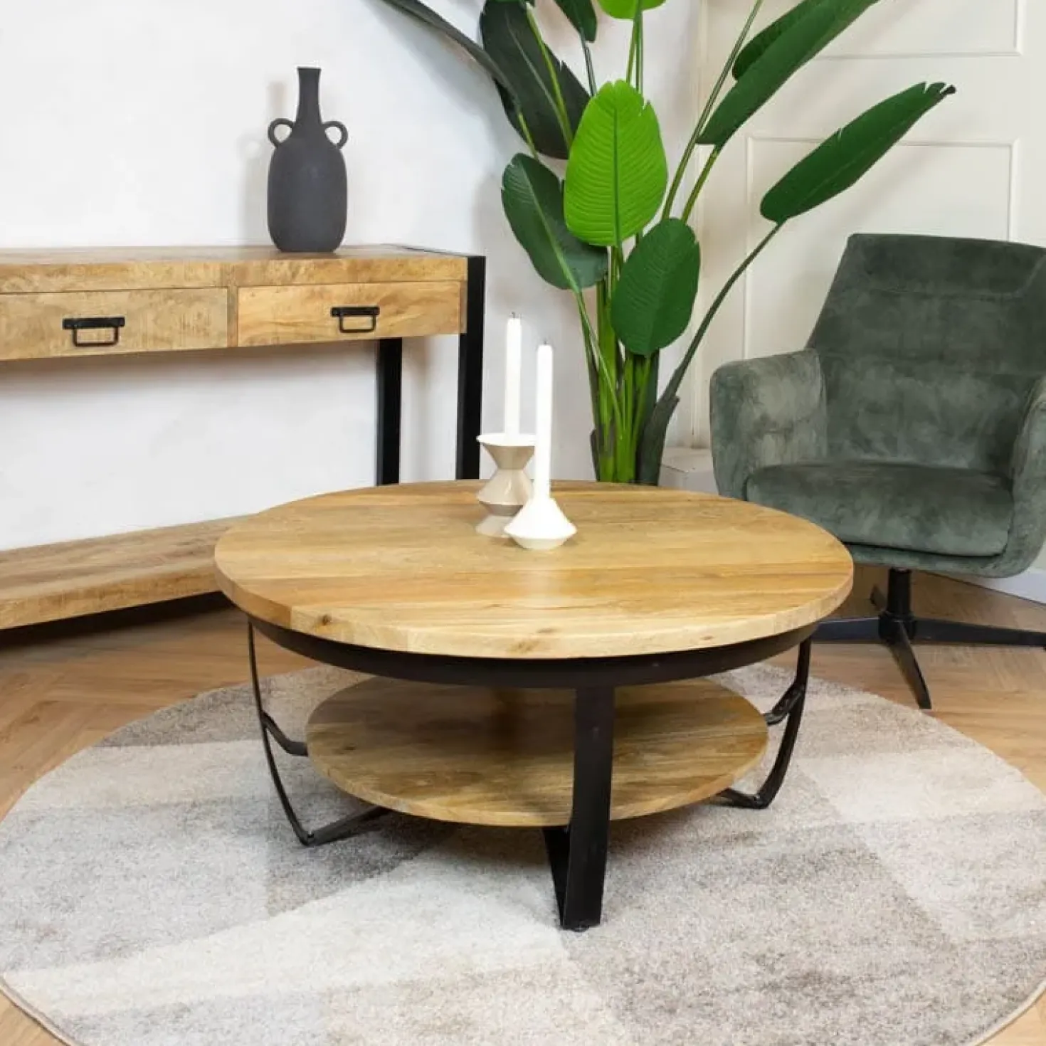 Emmy salontafel industrieel 90cm