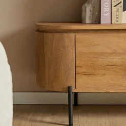 Evi Zwevend Tv meubel Naturel Mangohout 200cm