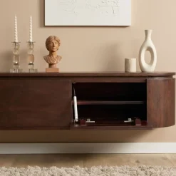 Evi Zwevend Tv meubel Walnoot Mangohout 200cm
