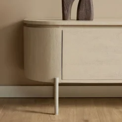 Evi Zwevend Tv meubel Zand Mangohout 160cm