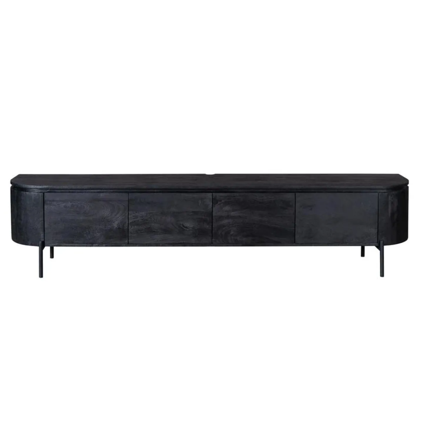 Evi Zwevend Tv meubel Zwart Mangohout 200cm