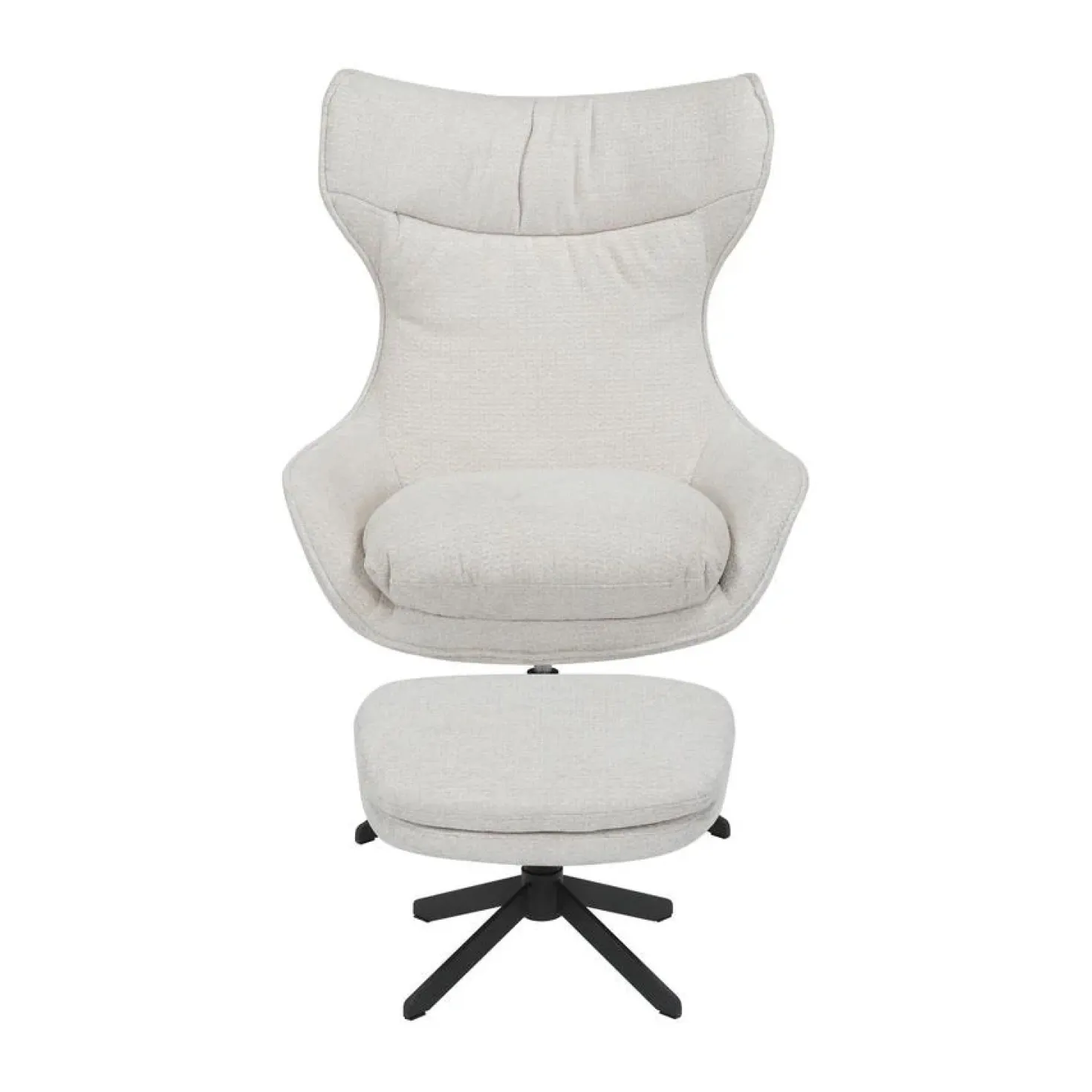 Fauteuil Hannah met voetenbank Gebroken wit