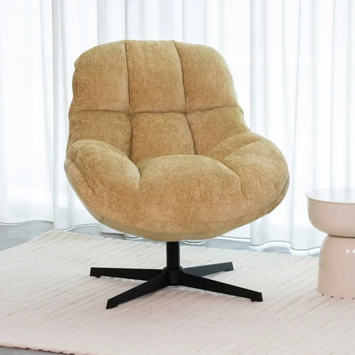 Fauteuil Huxley Geel Stof